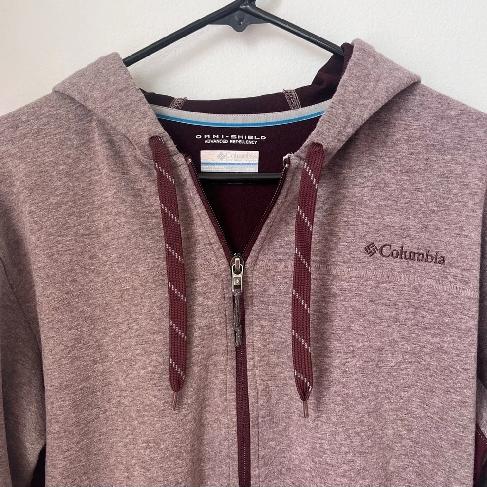 Columbia Men's Maroon Zip Up Hoodie Sweatshirt Size Medium